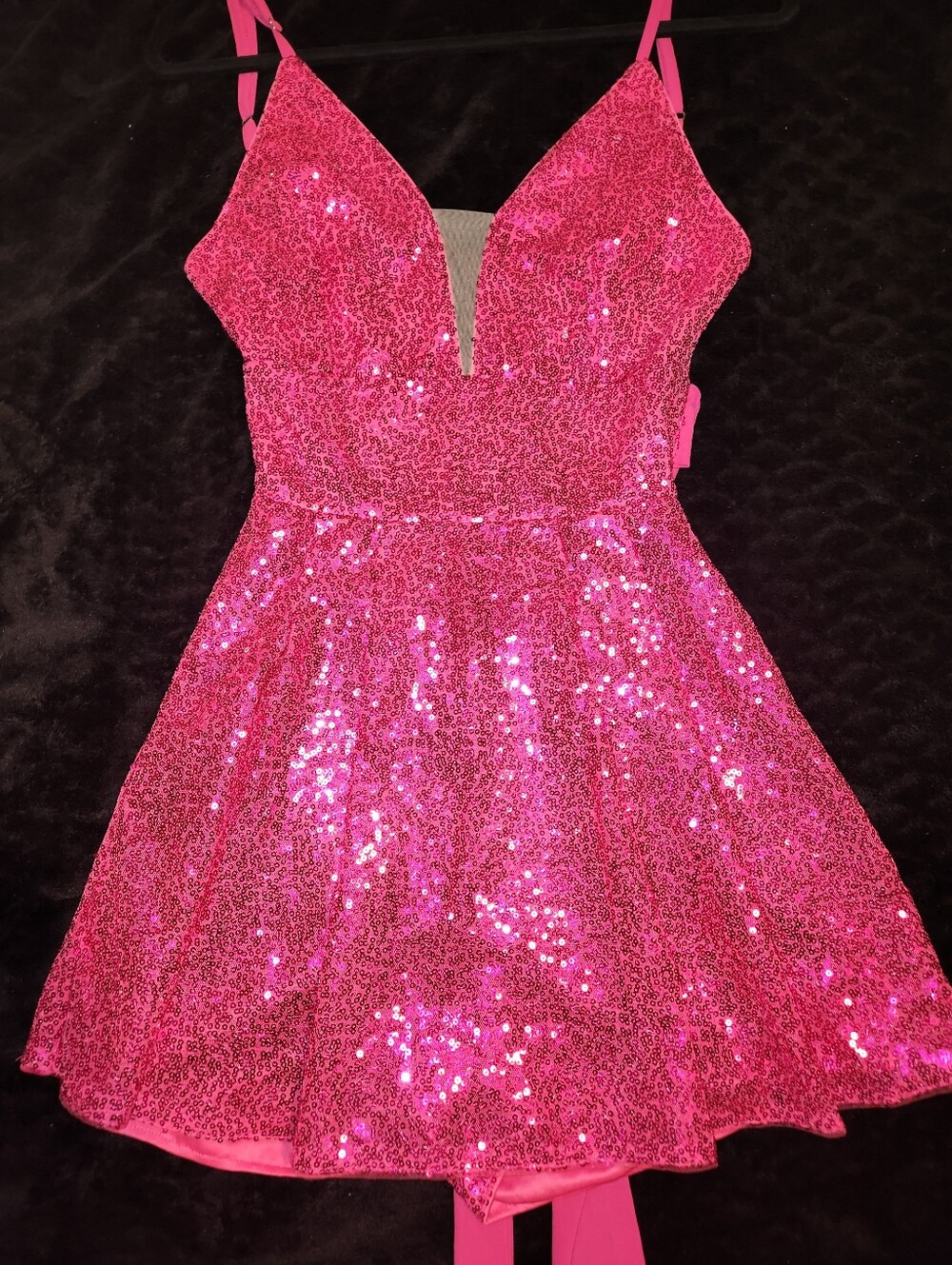 Sparkling Hot Pink Sequin Party Dress